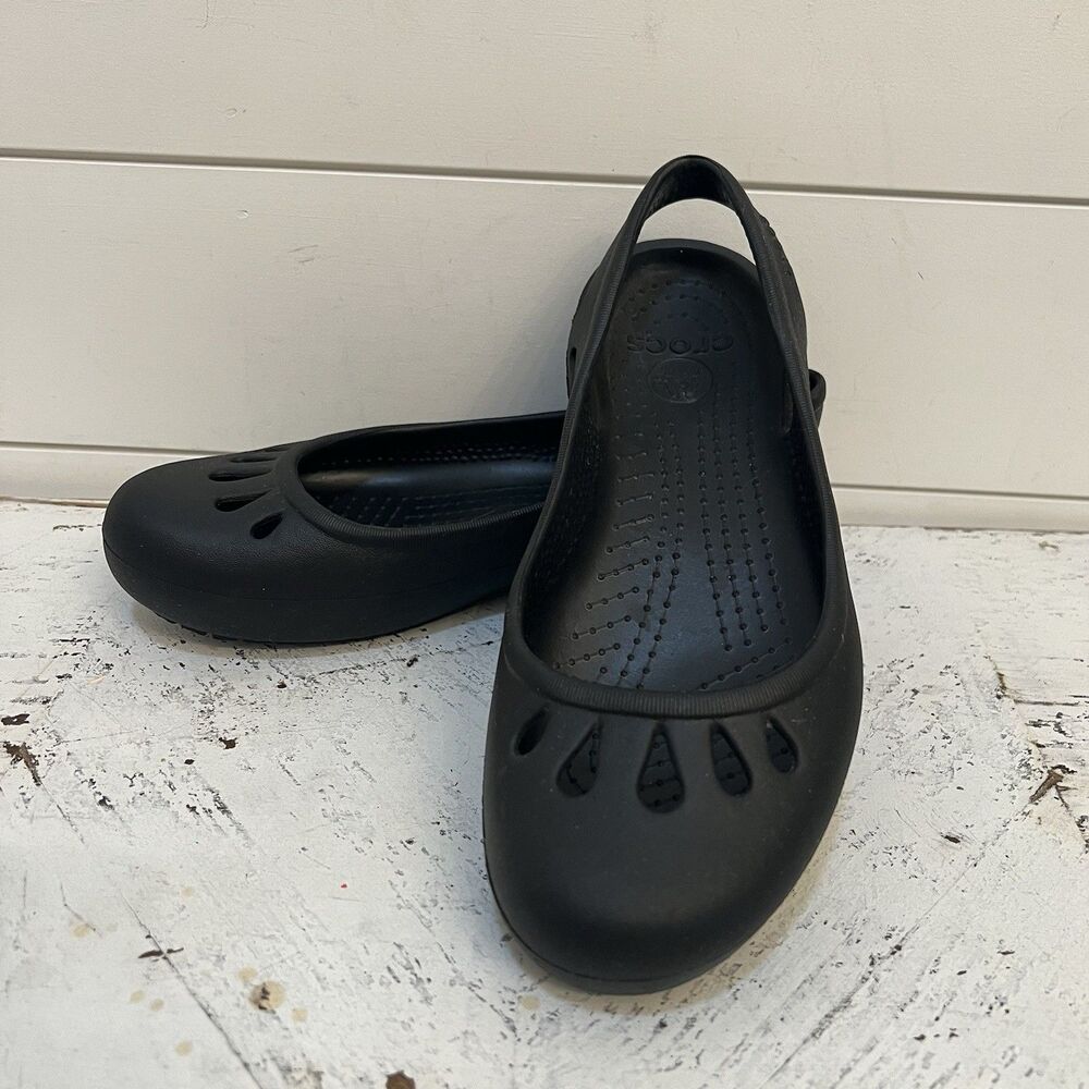 Women's Crocs Taylor Slingback Size 8 Black Casual Comfort Shoes
